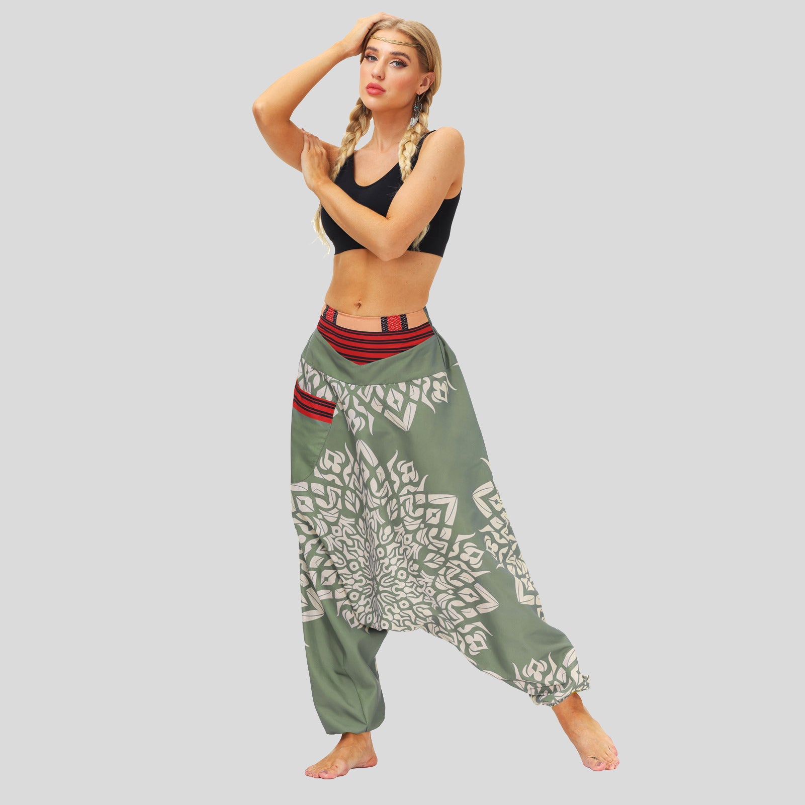 Digital Print Lantern Loose Casual Pants