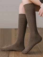 Casual Solid Skinny Sweat-Absorbing Keep Warm Pure Color Socks Accessories