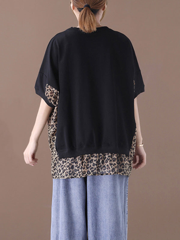 Original False Two Leopard T-Shirts Tops