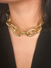 Punk Choker Big Chunky Aluminum Thick Chain Necklace