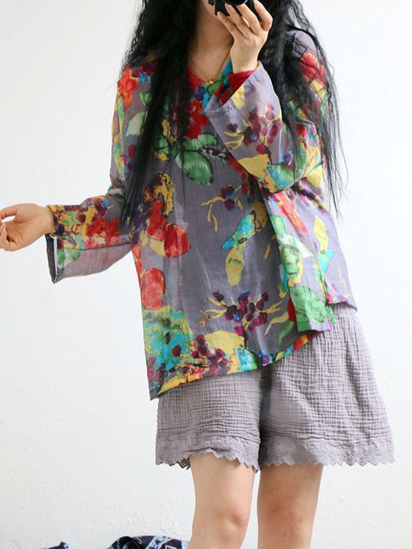 Colorful Printed Comfortable Sesame Blouse