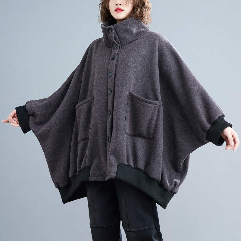 Irregular Pullover Loose Large Size Knitted Cotton Jacket