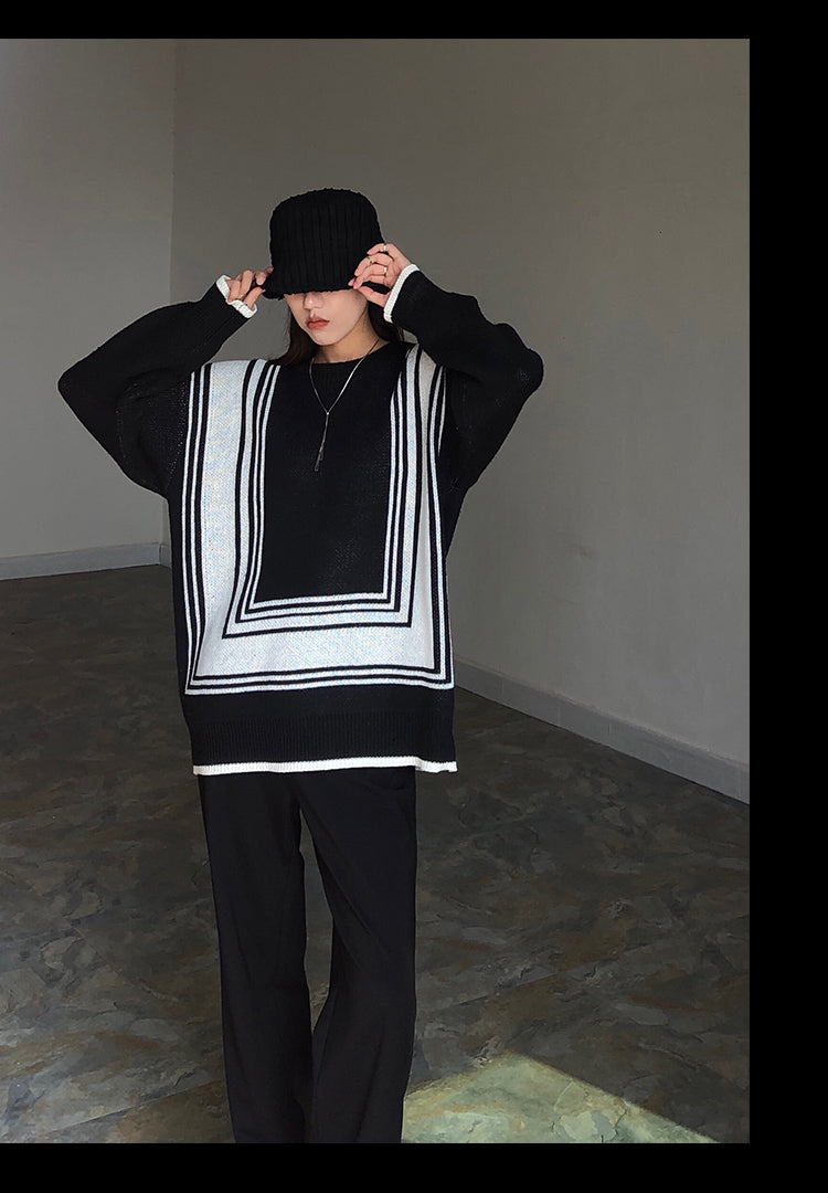 Casual Simple Geometric Pattern Sweater