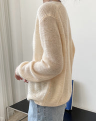 V-Neck Single-Breasted Knitted Cardigan Sweater Tops