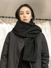 Simple Black All-Match Hooded Scarf