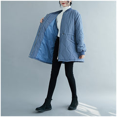 Stand Collar Solid Thick Coat