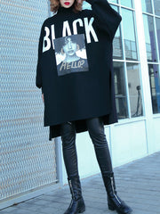 Women Plus Velvet Padded Printed Sweatshirt