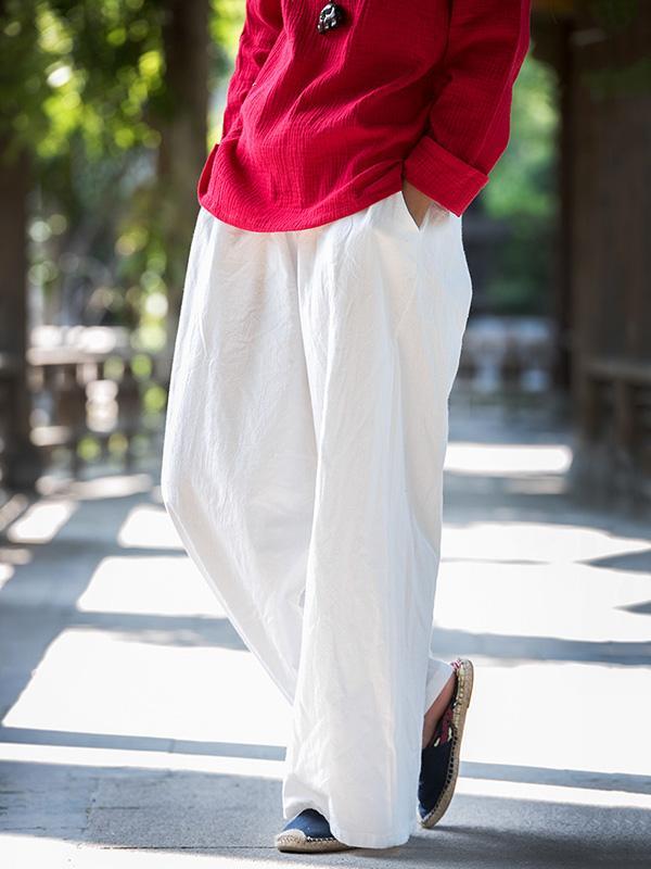 Loose Pure Color Comfortable Linen Pants