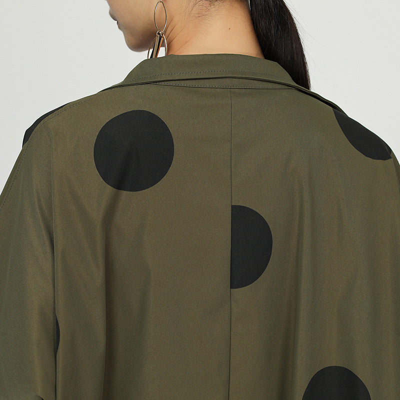 Retro Polka Dot Cloak Irregular Outwear