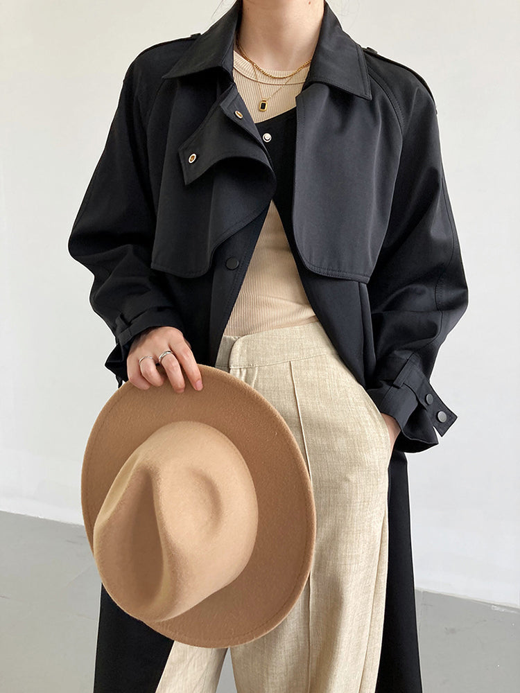 Casual Mid-Length Coat With Belt