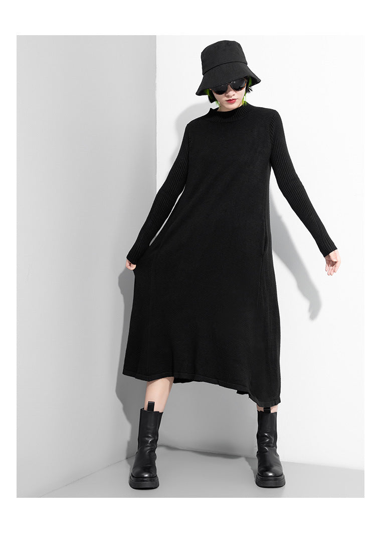 Women Round Neck Pullover Dress