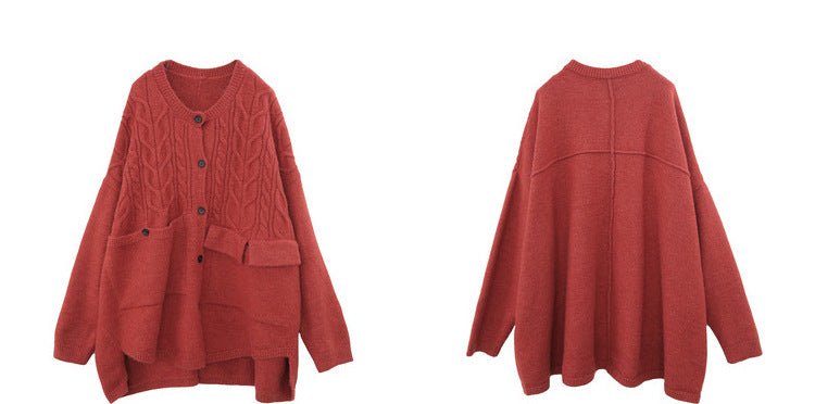 Casual Loose Solid Color Sweater Coat