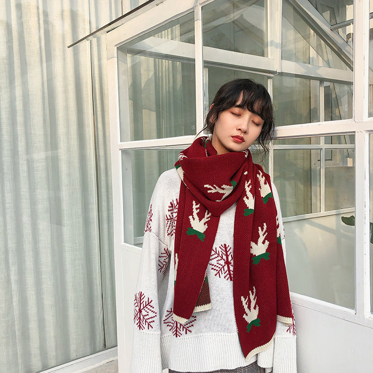 Women Japanese Fawn Print Scarf