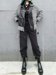 Split-Joint Houndstooth Lapel Jacket