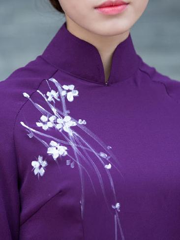 Purple Split-side Long Cheongsam Ao Dai