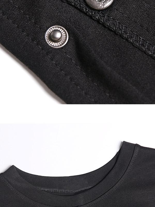 Solid Color Cropped Loose T-Shirt