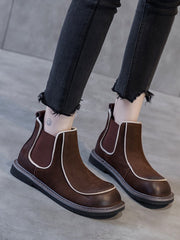 Simple Low-Heeled Round Toe Martin Boots