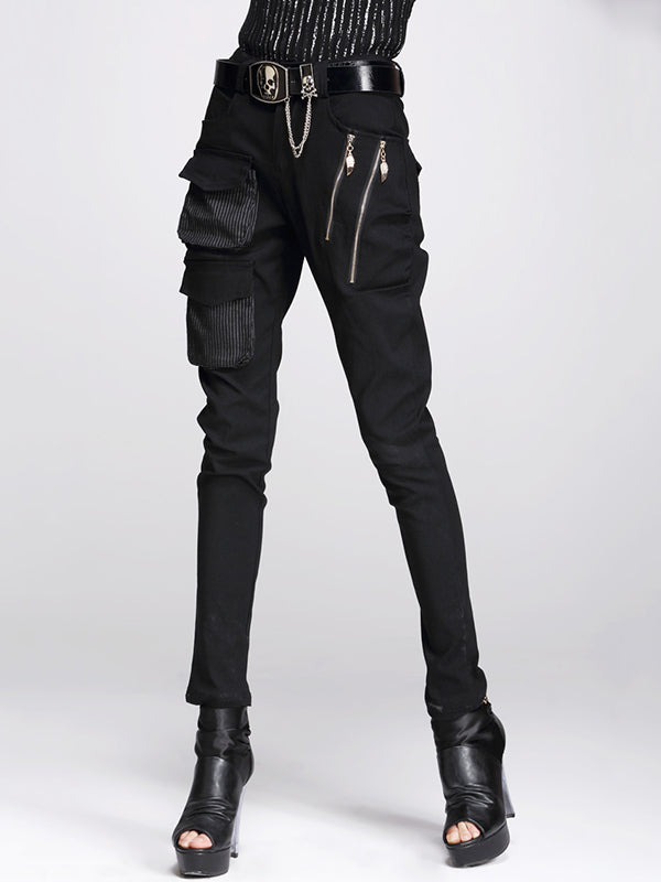 Street Pocket Zippered Harem Pants