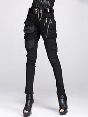 Street Pocket Zippered Harem Pants