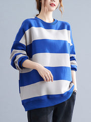 Loose Striped Thicken Sweatshirt