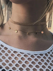 Multilayer Fashion Round Metal Necklace