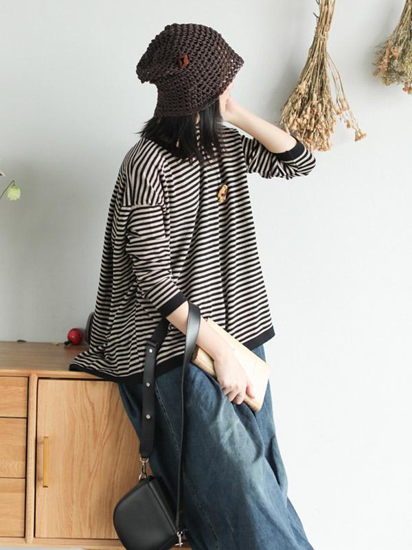 Casual Striped Light Knitting Tops