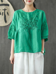 Loose Embroidered Comfortable T-shirt