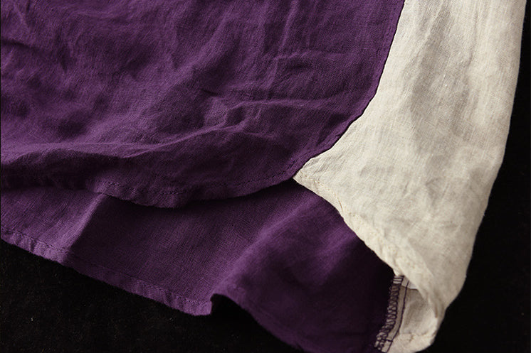 Round Neck Split-Joint Contrast Color Vest Top