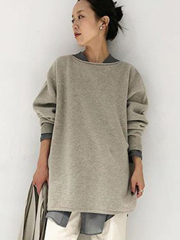 Asymmetric Loose Casual Sweatshirt Top