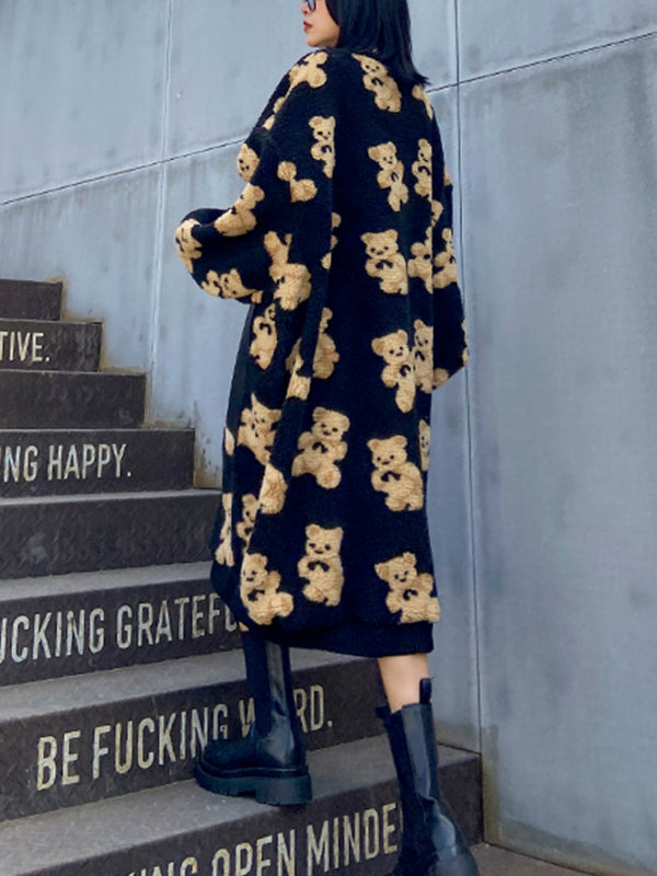 Women Round Neck Print Pullover Sweater