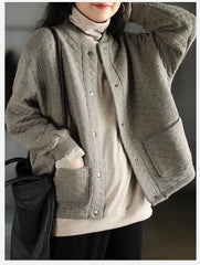 Women Solid Color Loose Casual Jacket