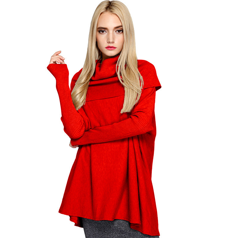 Loose Solid Color Turtleneck Pullover Sweater