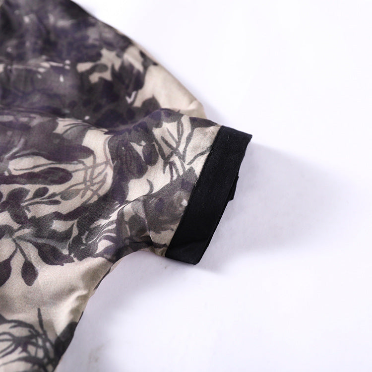 Lightweight Printed Sunscreen Loose Raglan Sleeve Shirt