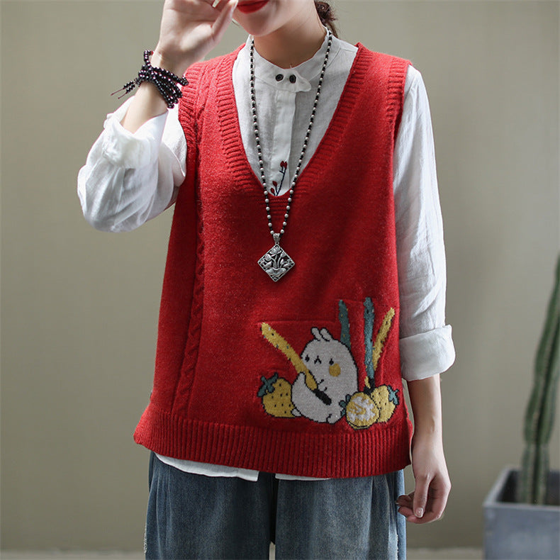 V-Neck Loose Sweater Vest
