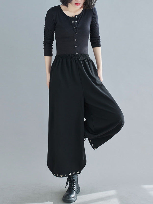 Studded Bloomers Loose Wide-Leg Pants