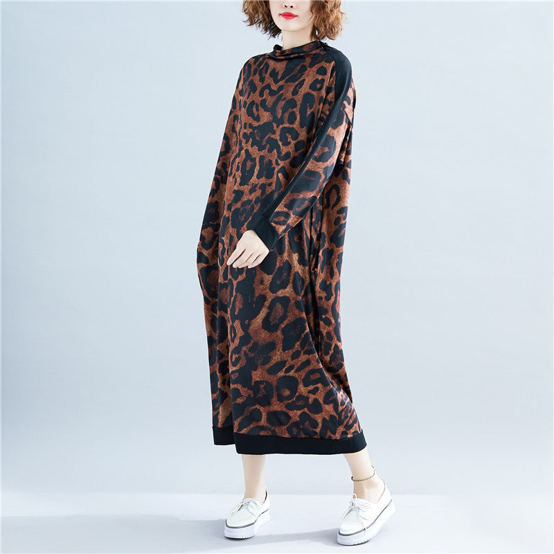 Loose Leopard Printed Maxi Dress