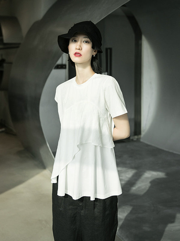 Original Solid Split-Joint T-Shirts Tops