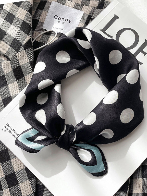 Simple Wave Dot Mulberry Silk Scarf