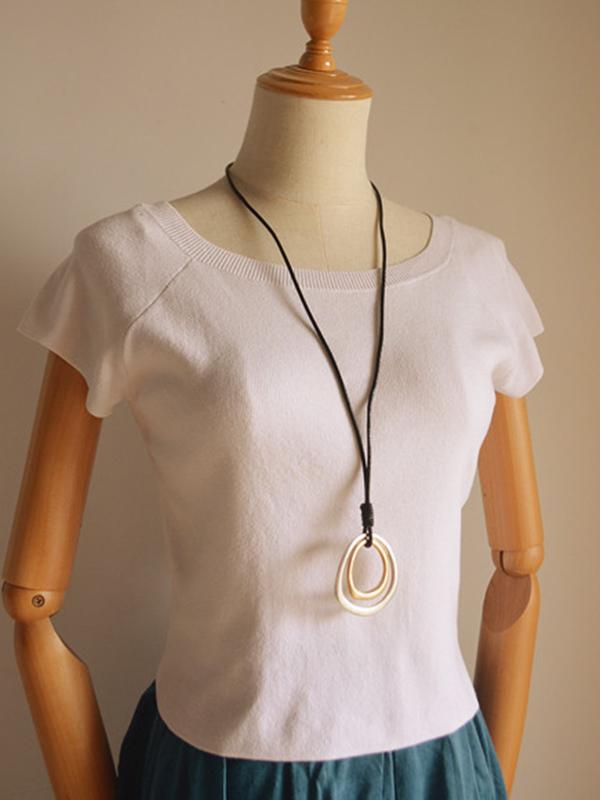 Simple Cropped Circles Necklace