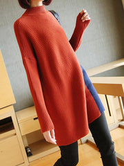 Casual Split-Joint Knitting Long Sweater