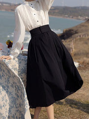 High-waisted Loose A-line Skirt