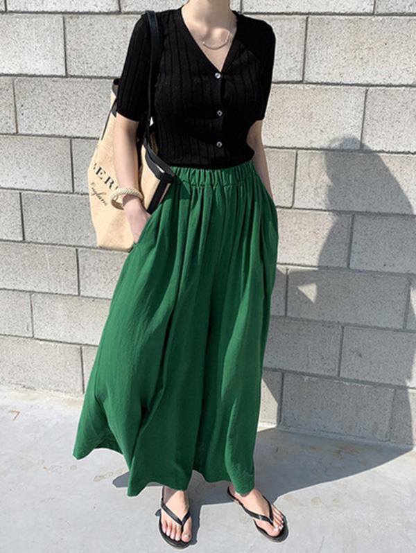 Loose Wide-leg Linen Pants