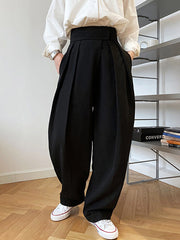 Roomy Wide-Leg Velcro Suit Pants