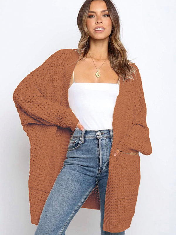 Loose Solid Color Sweater Outerwear