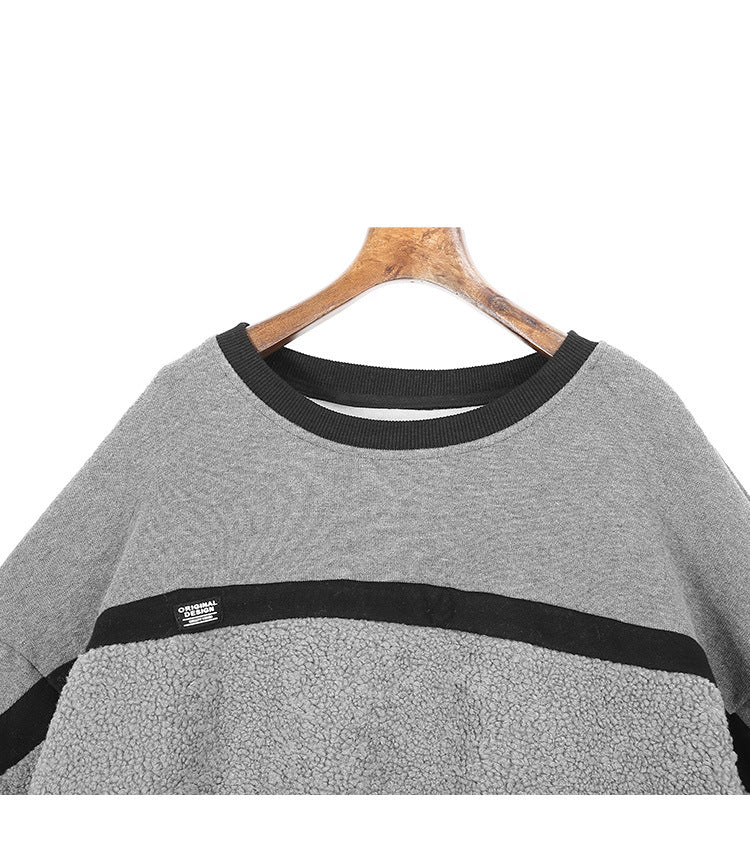 Women Stitching Round Neck Pullover Sweater