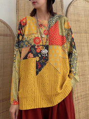 Retro Loose Ethnic Printed Sweater