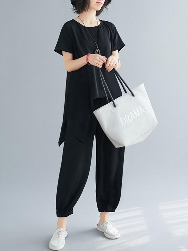 Plus Size Casual Black Summer Suits