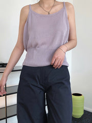 Knitted Sling Casual Outer Wear Sleeveless Vest Top