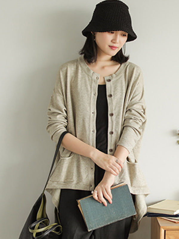 Original Irregularity Knitting Long Sleeve Cardigans Outerwear