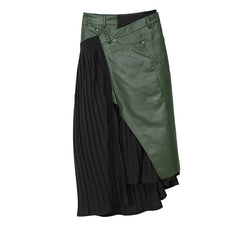 Women Pleated Irregular Skirt